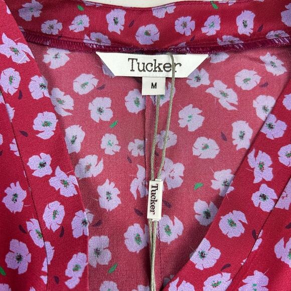 NWT Tucker NYC "Madeline 2.0" Ditsy Floral 100% Silk Short Sleeve Dress Sz M - Picture 5 of 9